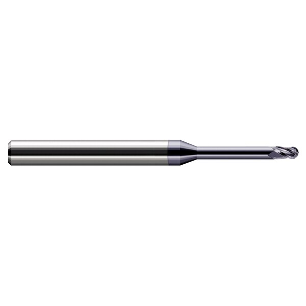 Miniature End Mill - Ball - Long Reach, Stub Flute